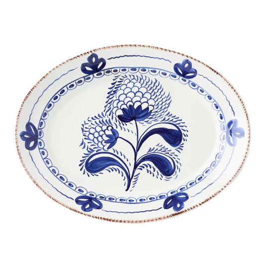 Abigails Casa Nuno Platter - Blue/White- Diane James Home | Faux Floral Couture Handmade In The USA