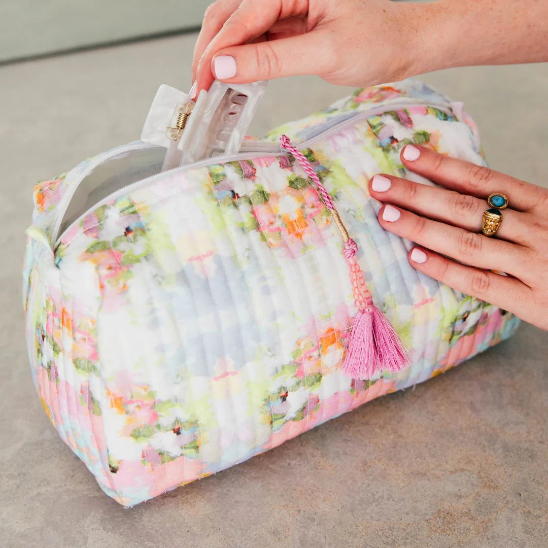 Laura Park Large Cosmetic Bag - Brooks Avenue- Diane James Home | Faux Floral Couture Handmade In The USA