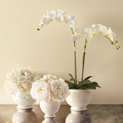 Cream Peonies in Siena Vase, Cream- Diane James Home | Faux Floral Couture Handmade In The USA