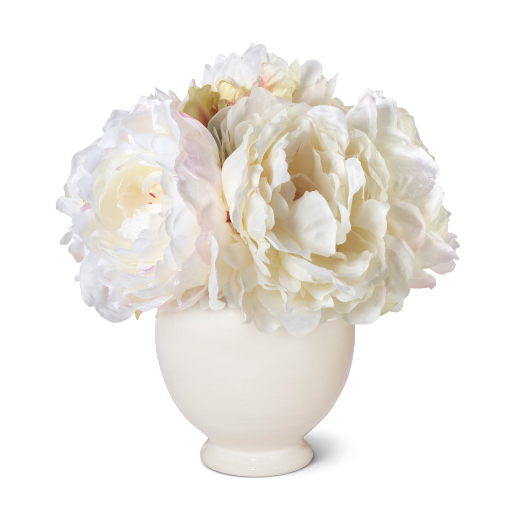 Cream Peonies in Siena Vase, Cream- Diane James Home | Faux Floral Couture Handmade In The USA