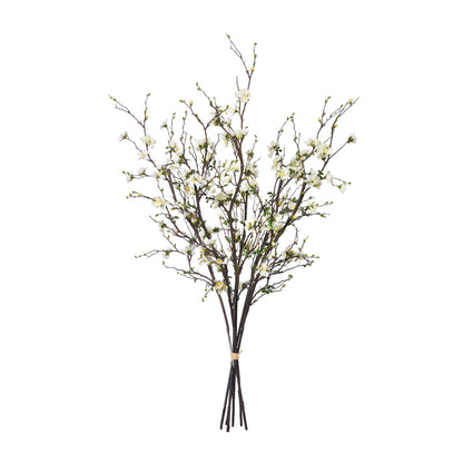 White Quince Blossoms in Calinda Tapered Vase- Diane James Home | Faux Floral Couture Handmade In The USA