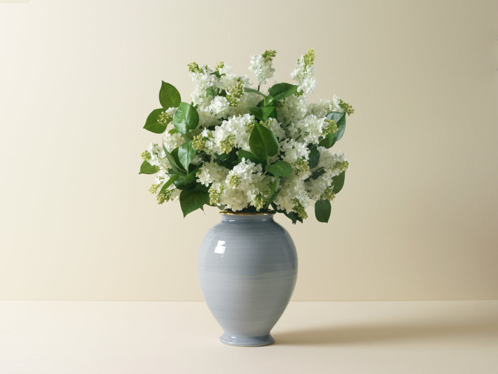 White Lilac in Large Siena Vase- Diane James Home | Faux Floral Couture Handmade In The USA