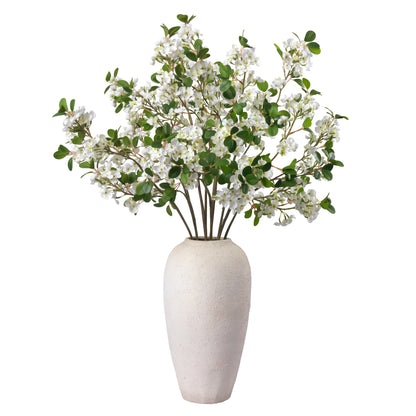 White Blossoms in White Textured Vase - Limited Edition - Pre-Order- Diane James Home | Faux Floral Couture Handmade In The USA
