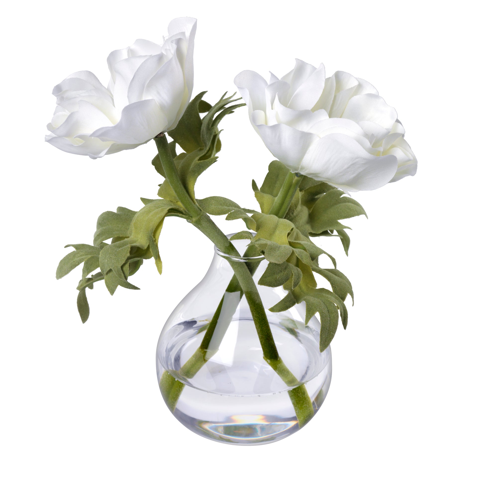 Anemones in Glass Bud Vase- Diane James Home | Faux Floral Couture Handmade In The USA