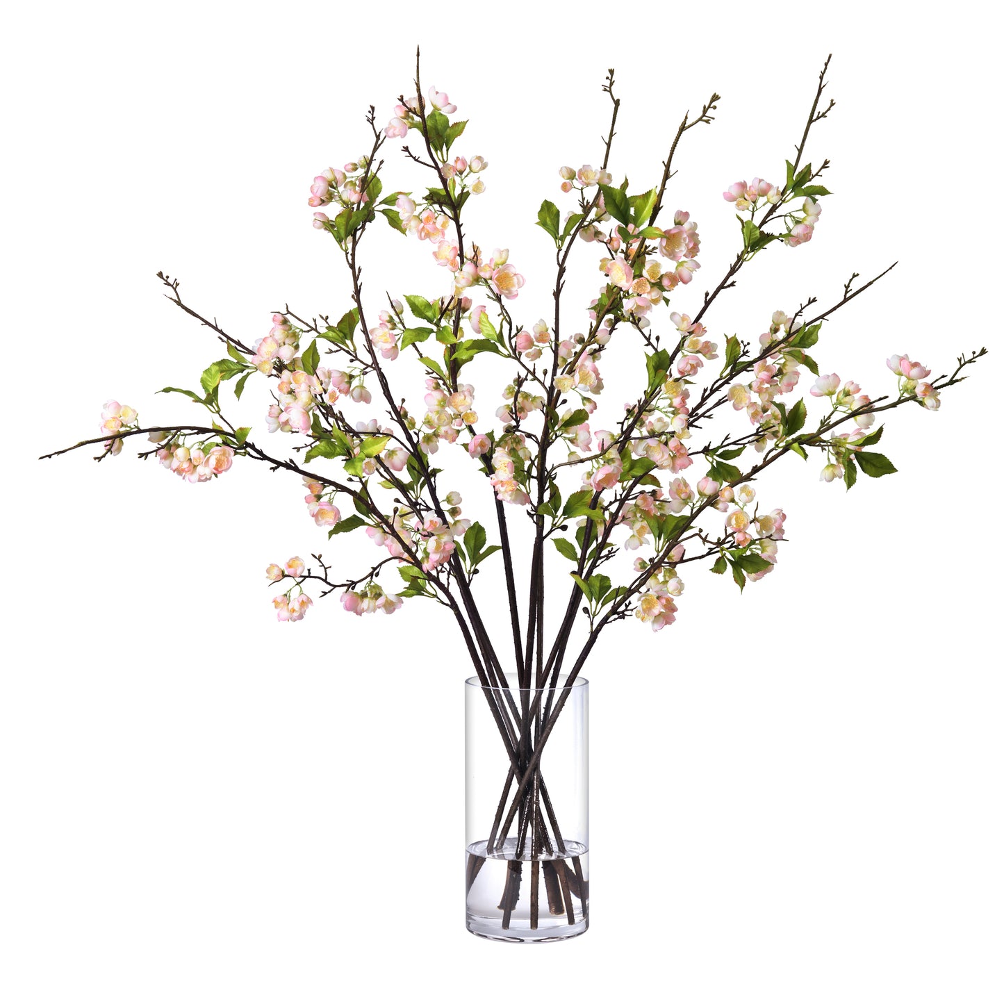 Blush Plum Branches in Glass Vase- Diane James Home | Faux Floral Couture Handmade In The USA