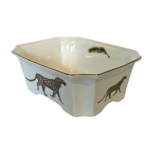 Sloane Stationery Catchall Trough - Leopard- Diane James Home | Faux Floral Couture Handmade In The USA