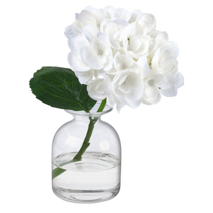 White Hydrangea Blossom in Bud Vase- Diane James Home | Faux Floral Couture Handmade In The USA