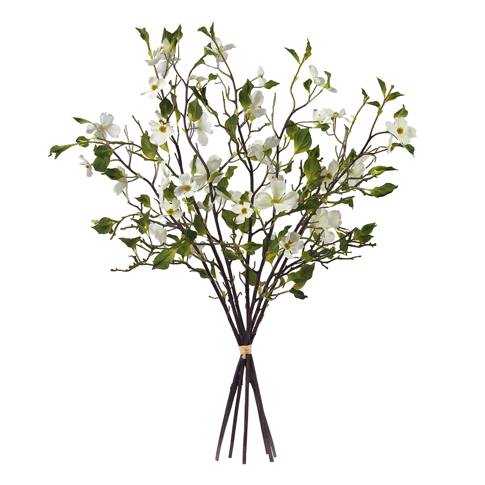 Hand-Tied White Dogwood Bouquet- Diane James Home | Faux Floral Couture Handmade In The USA