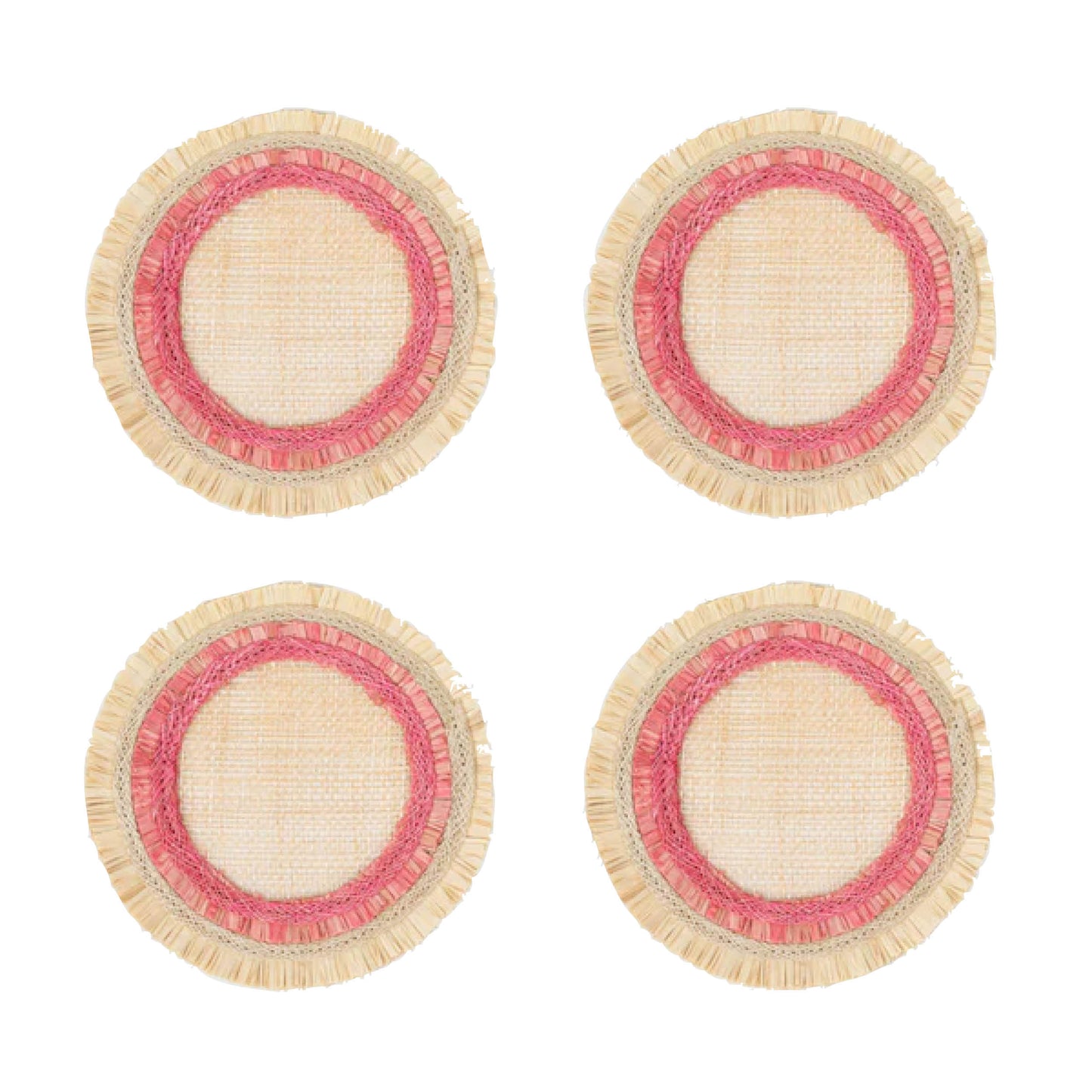 Joanna Buchanan Ruffle Edge Coasters - Pink- Diane James Home | Faux Floral Couture Handmade In The USA